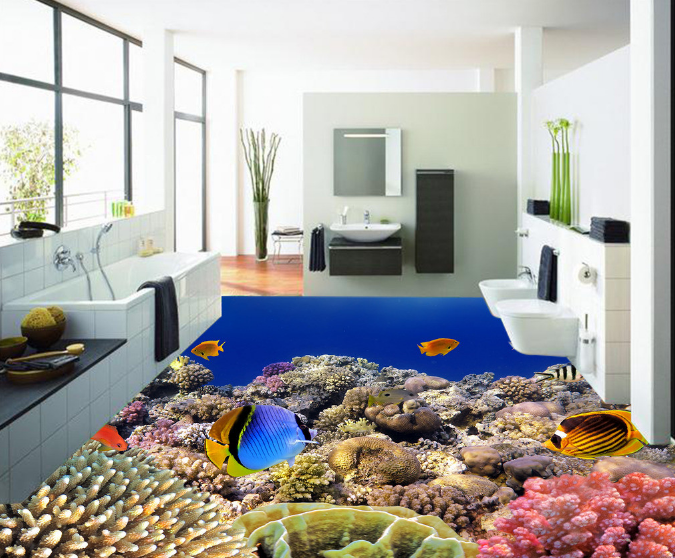 3D Bright Coral 154 Floor Mural Wallpaper AJ Wallpaper 2