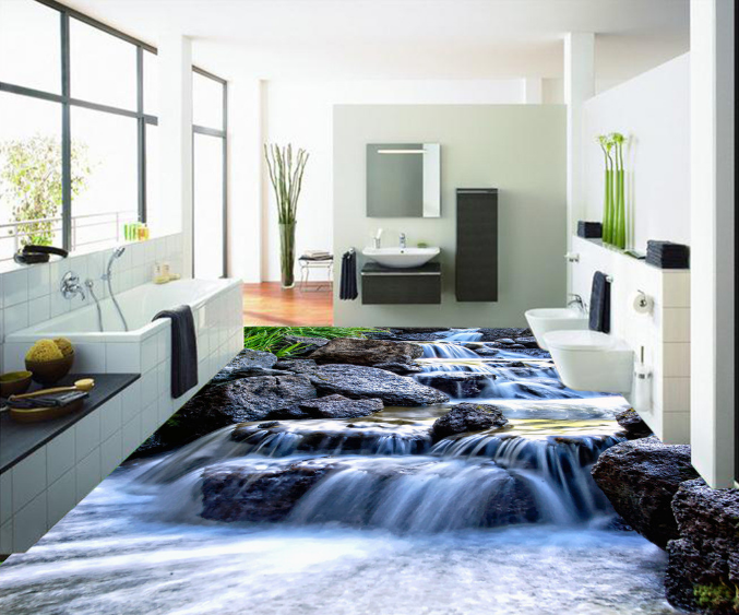 3D River Rapids 152 Floor Mural Wallpaper AJ Wallpaper 2