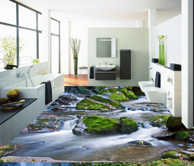 3D Rocks And Rivers 143 Floor Mural Wallpaper AJ Wallpaper 2