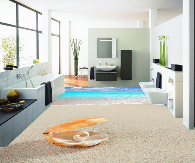 3D Sea Beach 141 Floor Mural Wallpaper AJ Wallpaper 2