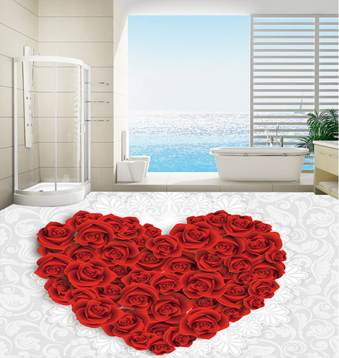 3D Love Flower 127 Floor Mural Wallpaper AJ Wallpaper 2