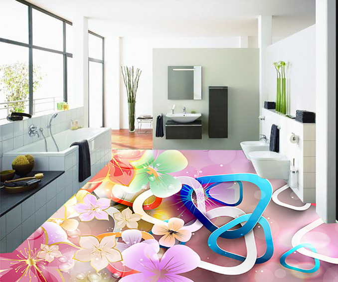 3D Phnom Penh Flower 128 Floor Mural Wallpaper AJ Wallpaper 2