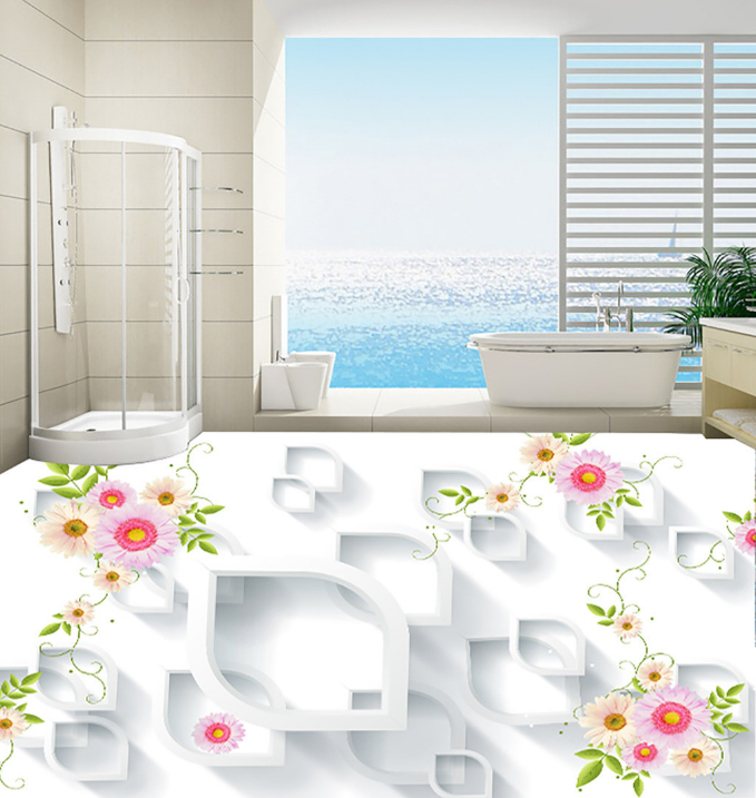 3D Flower Ornament 125 Floor Mural Wallpaper AJ Wallpaper 2