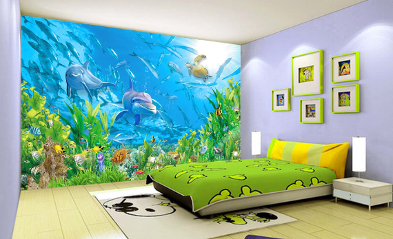 3D Dolphin School 176 Wallpaper AJ Wallpaper