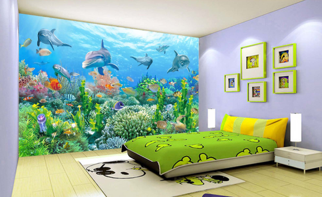 3D Turtle Dolphin 194 Wallpaper AJ Wallpaper