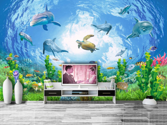 3D Turtle Seaweed 195 Wallpaper AJ Wallpaper