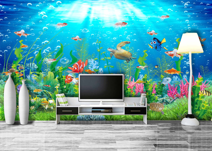 3D Turtle Jellyfish 197 Wallpaper AJ Wallpaper