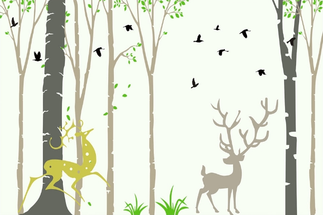 3D Trees Animals Wallpaper AJ Wallpaper