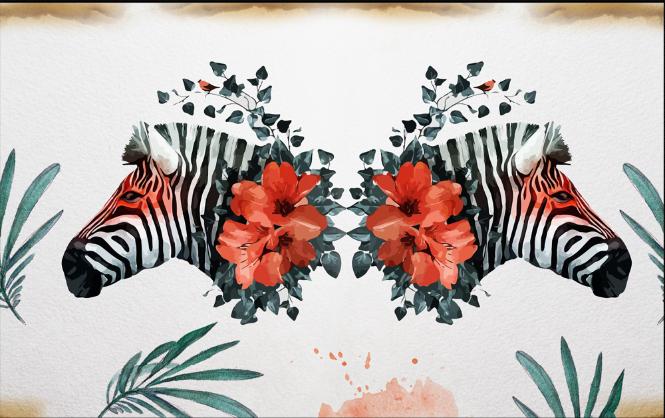3D Zebras And Flowers Wallpaper AJ Wallpaper