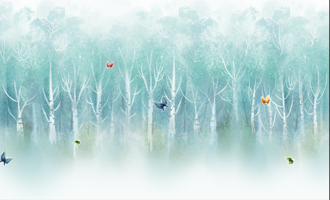 3D Forest Butterflies Wallpaper AJ Wallpaper 1