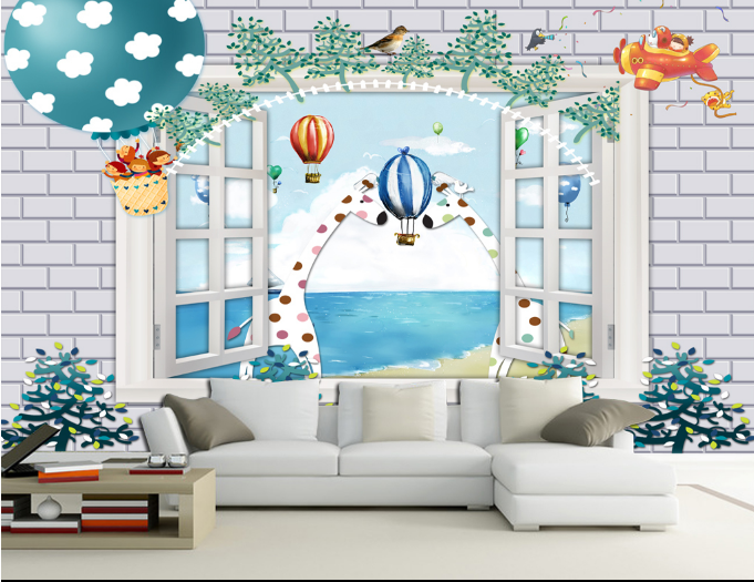 3D Bricks Window Animals Wallpaper AJ Wallpaper