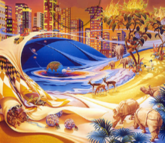 3D Earth City And Animals Wallpaper AJ Wallpaper