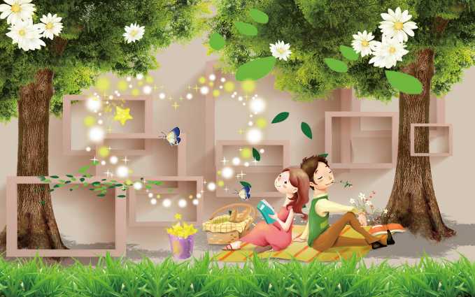 3D Romantic Dating Wallpaper AJ Wallpaper