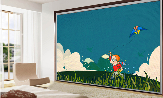 3D Flying Kite Boy Wallpaper AJ Wallpaper