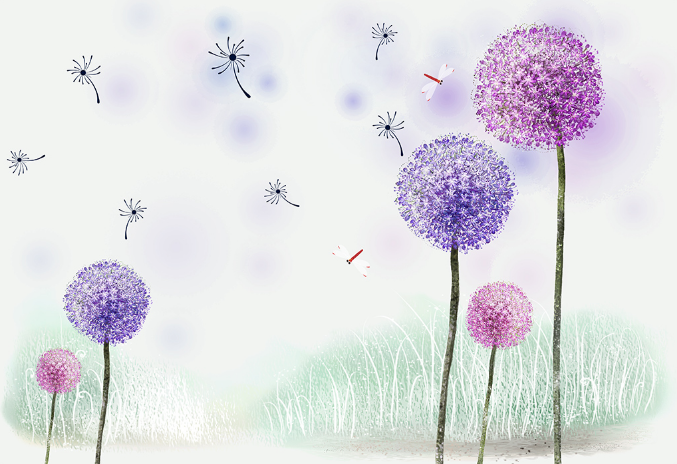 3D Dancing Dandelions Wallpaper AJ Wallpaper