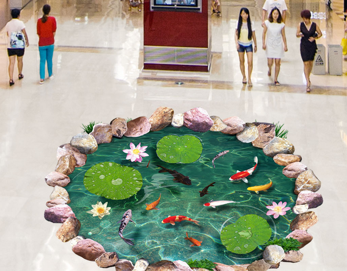 3D Leafd 069 Floor Mural Wallpaper AJ Wallpaper 2