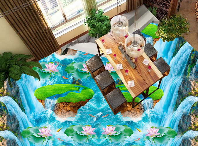 3D Cartoon River 165 Floor Mural Wallpaper AJ Wallpaper 2