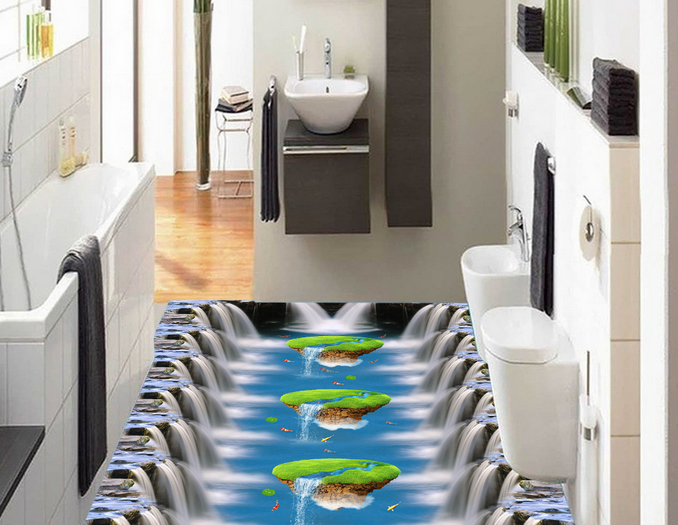 3D River 172 Floor Mural Wallpaper AJ Wallpaper 2