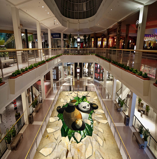 3D Handsome Panda 085 Floor Mural Wallpaper AJ Wallpaper 2