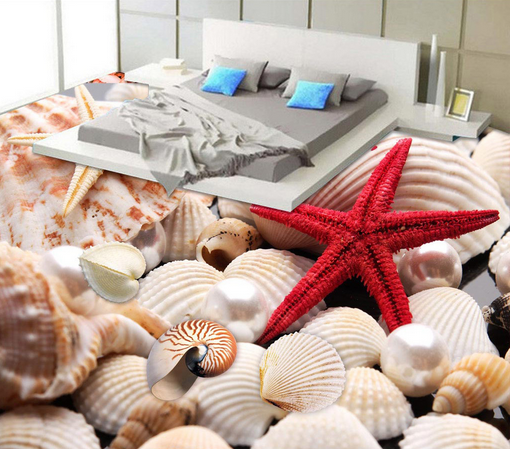3D Stone Starfish 094 Floor Mural Wallpaper AJ Wallpaper 2