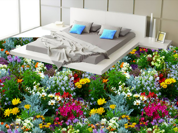 3D Hundred Flowers Bloom 135 Floor Mural Wallpaper AJ Wallpaper 2