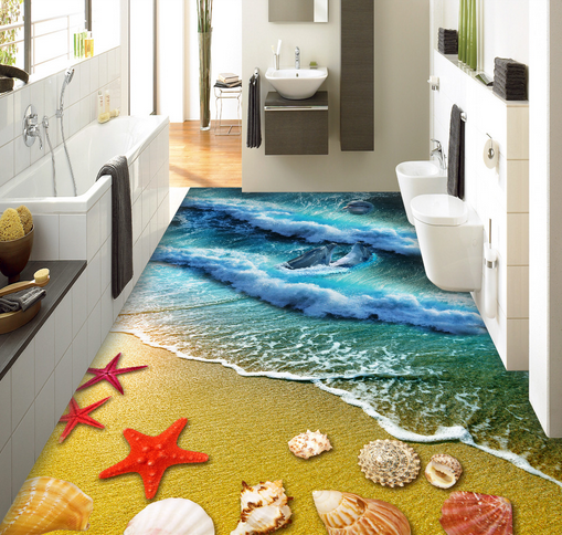 3D Waves Surging 072 Floor Mural Wallpaper AJ Wallpaper 2