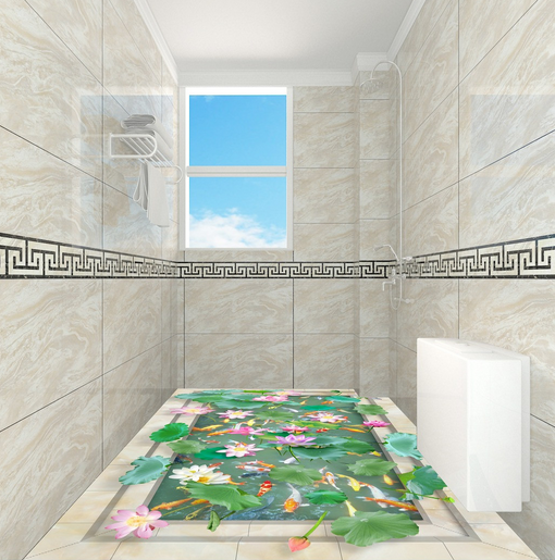 3D Pond 068 Floor Mural Wallpaper AJ Wallpaper 2