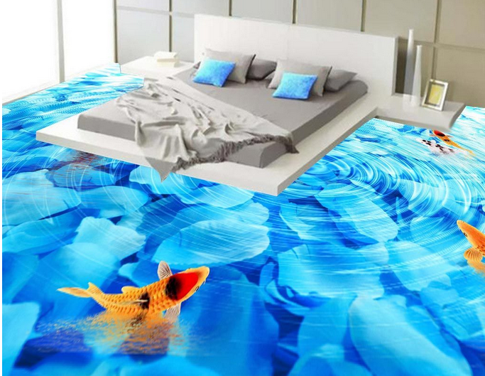3D Petal River 087 Floor Mural Wallpaper AJ Wallpaper 2