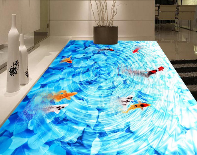 3D Petal River 087 Floor Mural Wallpaper AJ Wallpaper 2