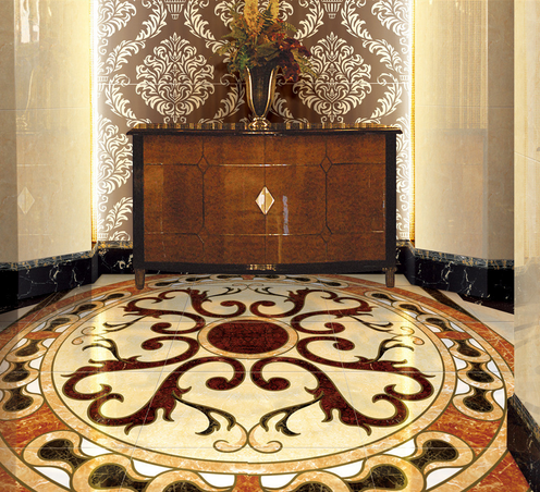 3D Round Flower 003 Floor Mural Wallpaper AJ Wallpaper 2