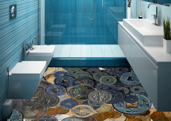 3D Copper Money 063 Floor Mural Wallpaper AJ Wallpaper 2