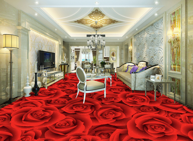 3D Rose Flower 207 Floor Mural Wallpaper AJ Wallpaper 2