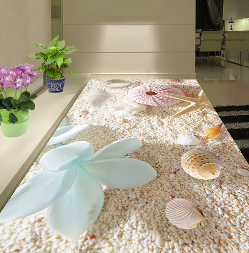 3D Shell Flower 048 Floor Mural Wallpaper AJ Wallpaper 2