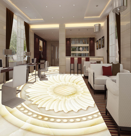 3D Round Flower 104 Floor Mural Wallpaper AJ Wallpaper 2