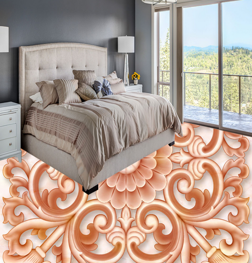 3D Round Red Edge 092 Floor Mural Wallpaper AJ Wallpaper 2