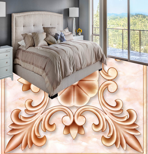 3D Red Edge 091 Floor Mural Wallpaper AJ Wallpaper 2