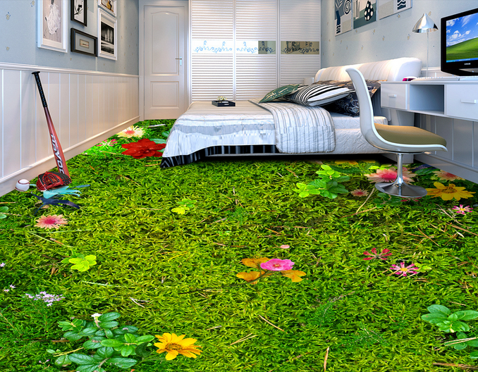 3D Meadow Flowers 074 Floor Mural Wallpaper AJ Wallpaper 2