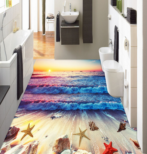 3D Sunset 029 Floor Mural Wallpaper AJ Wallpaper 2
