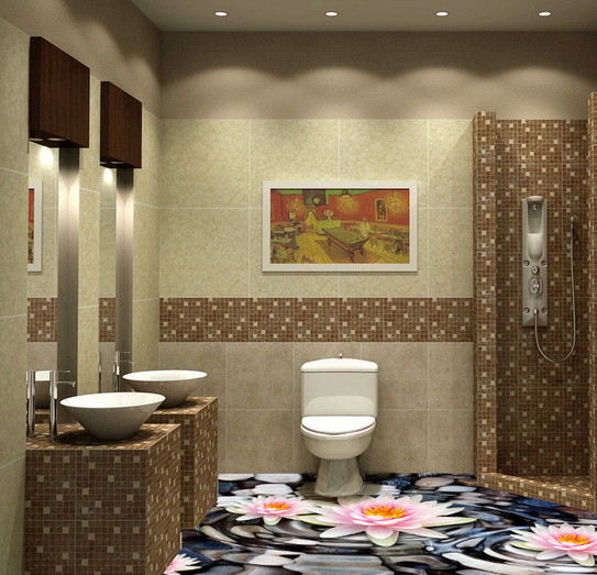 3D Ripple River 202 Floor Mural Wallpaper AJ Wallpaper 2