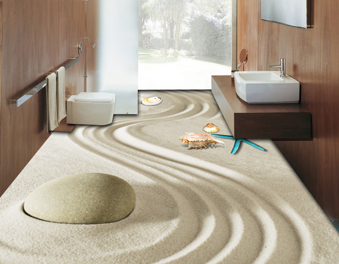 3D Beach Paintingh 041 Floor Mural Wallpaper AJ Wallpaper 2