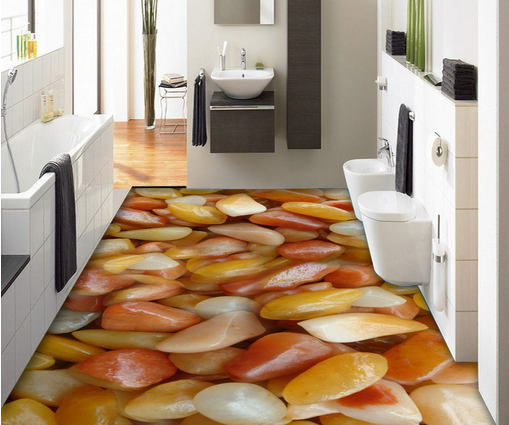 3D Yellow Stone 031 Floor Mural Wallpaper AJ Wallpaper 2