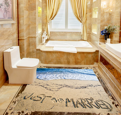 3D Beach Writing 190 Floor Mural Wallpaper AJ Wallpaper 2