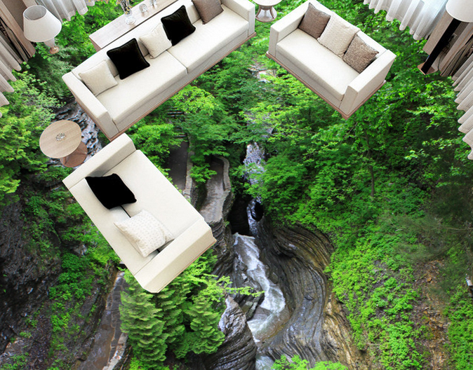 3D Woods Rivers 046 Floor Mural Wallpaper AJ Wallpaper 2
