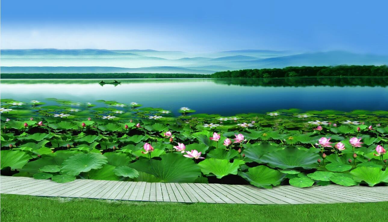 3D Lake Scenery 107 Garage Door Mural Wallpaper AJ Wallpaper