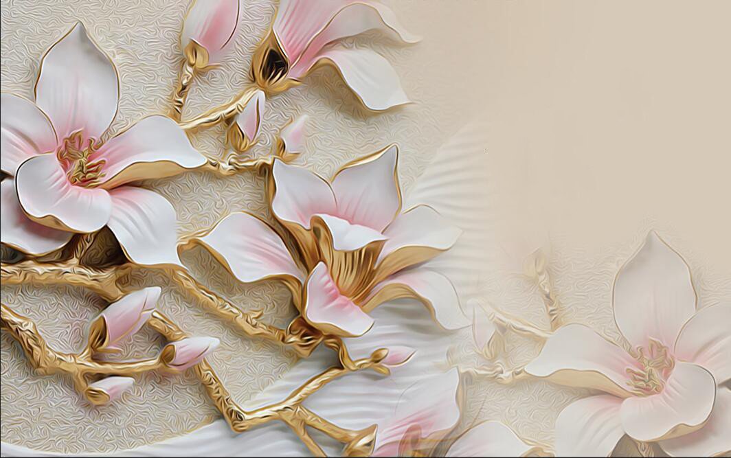 3D Flower floral carving Wallpaper AJ Wallpaper 1