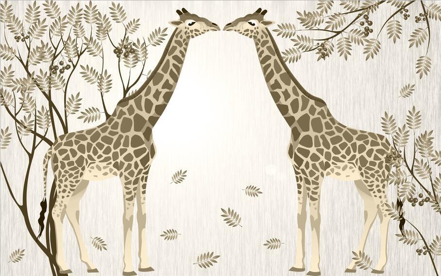 3D Animal tree nursery Wallpaper AJ Wallpaper 1