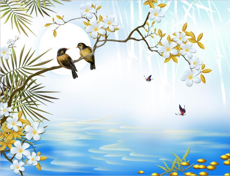 3D Bird Nature decals Wallpaper AJ Wallpaper 1