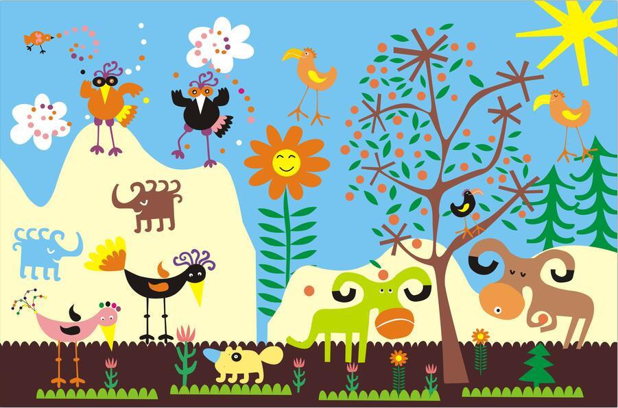 3D Cartoon children nursery Wallpaper AJ Wallpaper 1