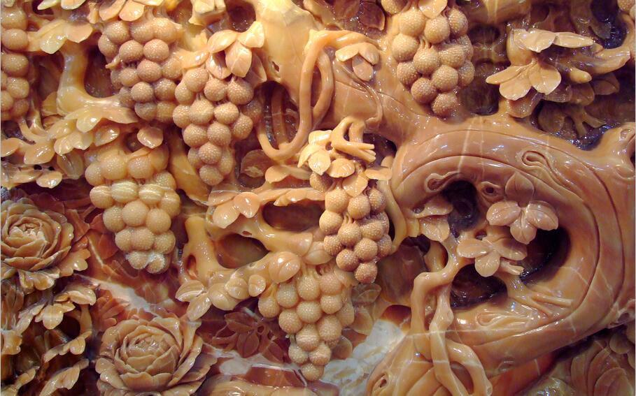 3D carving stone fruit trees Wallpaper AJ Wallpaper 1