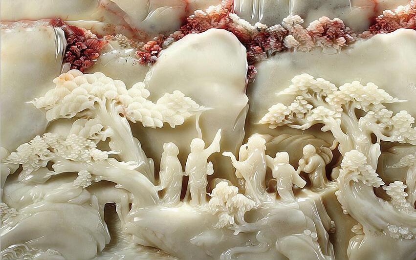 3D Tree hill stone carving Wallpaper AJ Wallpaper 1